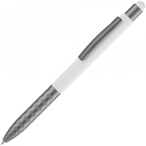 Ручка шариковая со стилусом Digit Soft Touch, белая