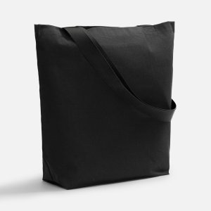 Шопер B5, черный с широкими черными ручками