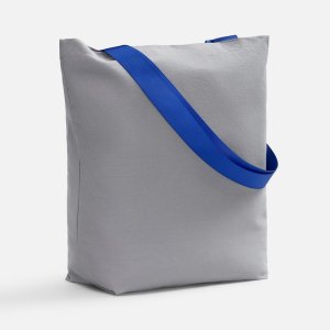 Шопер B5, серый с широкими синими ручками Шопер B5, серый с широкими синими ручками