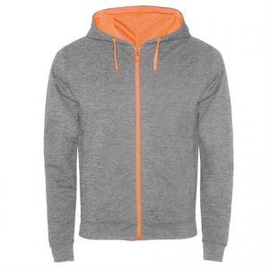 Толстовка FUJI мужская, HEATHER GREY/FLUOR ORANGE XL