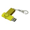 USB 2.0- флешка промо на 32 Гб с поворотным механизмом и однотонным металлическим клипом, желтый