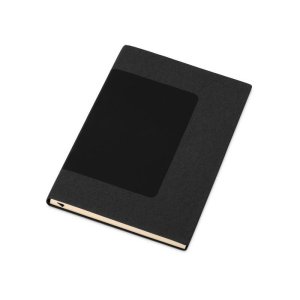 Бизнес блокнот Supreme с вставкой из софт-тача, гибкая обложка, 128 листов, черный