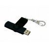 USB 2.0- флешка на 16 Гб с поворотным механизмом и дополнительным разъемом Micro USB, черный