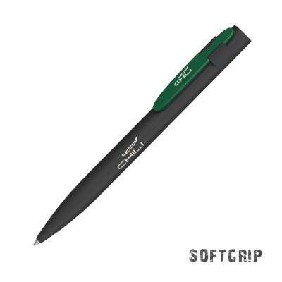 Ручка шариковая "Lip SOFTGRIP", цвет черный с зеленым