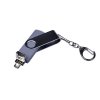 USB 2.0/micro USB/Type-C- флешка на 32 Гб c поворотным механизмом, серебристый