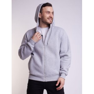 Худи на молнии Premium Heavy, серый меланж Худи на молнии Premium Heavy, серый меланж