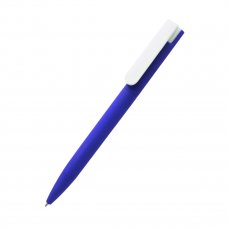 Ручка пластиковая Mira Soft софт-тач, синяя-S