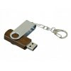 USB 2.0- флешка промо на 64 Гб с поворотным механизмом, коричневый/серебристый