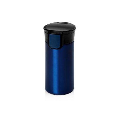 Вакуумная термокружка с кнопкой Upgrade, Waterline, тубус, темно-синий