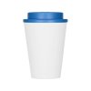 Пластиковый стакан Take away с двойными стенками и крышкой с силиконовым клапаном, 350 мл, белый/голубой