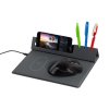Настольная складная подставка "Cool Desk" с беспроводным (10W) зарядным устройством и ковриком для мыши, цвет темно-серый