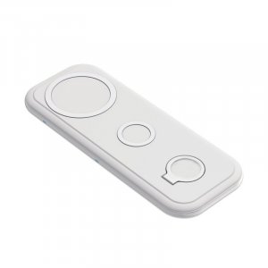 Настольная беспроводная (15W) зарядная станция "Snow Board" для смартфона, часов и наушников, цвет белый