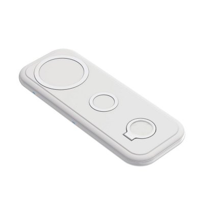 Настольная беспроводная (15W) зарядная станция "Snow Board" для смартфона, часов и наушников, цвет белый
