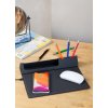 Настольная складная подставка "Cool Desk" с беспроводным (10W) зарядным устройством и ковриком для мыши, цвет темно-серый