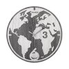 Часы настенные "Карта мира", цвет черный с белым