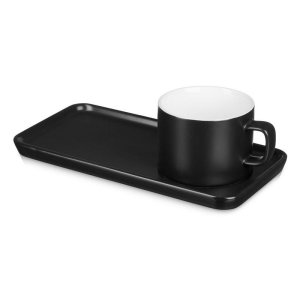 Чайная пара Bristol: блюдце прямоугольное, чашка, коробка, черный