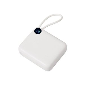 Внешний аккумулятор со встроенным кабелем Liri, QC/PD, 10000 мАч, теплый белый Внешний аккумулятор со встроенным кабелем Liri, QC/PD, 10000 мАч, теплый белый