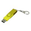 USB 2.0- флешка промо на 32 Гб с поворотным механизмом и однотонным металлическим клипом, желтый