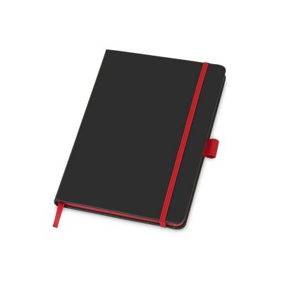Блокнот ColorNote Black, твердая обложка A5, 80 листов, черный с красным