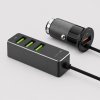 АЗУ 1 USB + 3 USB для пассажиров, QC 3.0, 7А, алюминий, графит, Deppa