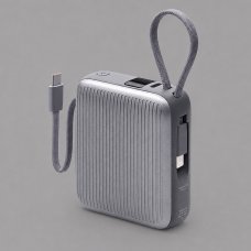 Внешний АКБ NRG Turbo Cable 10000 mAh, 22,5Вт, графит, Deppa