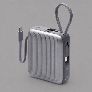Внешний АКБ NRG Turbo Cable 10000 mAh, 22,5Вт, графит, Deppa