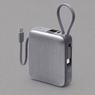 Внешний АКБ NRG Turbo Cable 10000 mAh, 22,5Вт, графит, Deppa