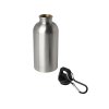 Одностенная бутылка для воды с карабином Oregon, изготовленная из нержавеющей стали, сертифицированной по стандарту RCS, объемом 400 мл - Серебря