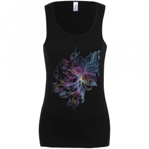 Майка женская Vibrance, черная Майка женская Vibrance, черная