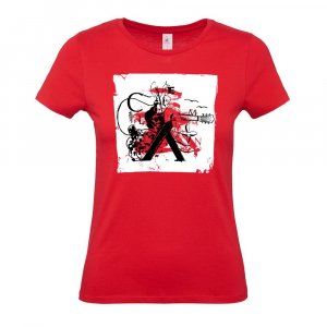 Футболка женская Carmen and Carwoman, красная Футболка женская Carmen and Carwoman, красная