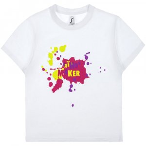 Футболка детская «Пятно Maker», белая Футболка детская «Пятно Maker», белая