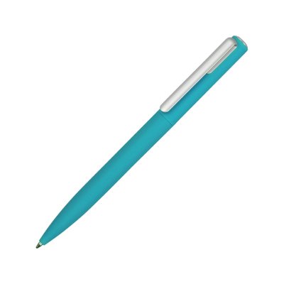 Ручка шариковая пластиковая Bon с покрытием soft touch, бирюзовый