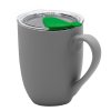 Кружка с крышкой Velvet Duo, софт-тач, тёмно-серая/зелёная