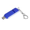 USB 2.0- флешка промо на 64 Гб с прямоугольной формы с выдвижным механизмом, синий/серебристый