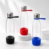 Бутылка стеклянная с манжетой и держателем Glassy, синяя