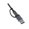 USB-хаб Link с коннектором 2-в-1 USB-C и USB-A, 2.0/3.0, серый