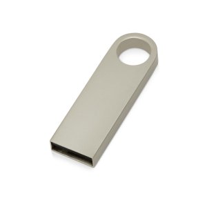 USB 2.0-флешка на 32 Гб с мини чипом и круглым отверстием, серебристый