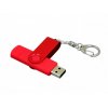 USB 2.0- флешка на 32 Гб с поворотным механизмом и дополнительным разъемом Micro USB, красный