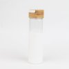 Бутылка стеклянная с силиконовой манжетой и бамбуковой крышкой Glass, белая