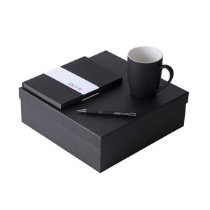 Подарочный набор с блокнотом С1, металлической ручкой и кружкой, черный