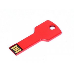 USB 2.0- флешка на 64 Гб в виде ключа, красный