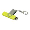 USB 2.0- флешка на 64 Гб с поворотным механизмом и дополнительным разъемом Micro USB, желтый/серебристый