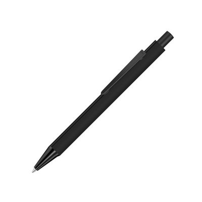 Ручка шариковая металлическая «Pyra M» soft-touch с зеркальной гравировкой и черными деталями
