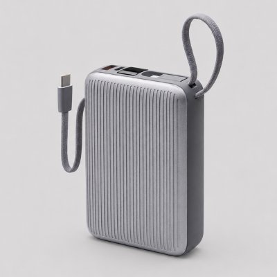 Внешний АКБ NRG Turbo Cable 20000 mAh, 22,5Вт, графит, Deppa