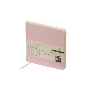 Скетчбук Sketch & Art в мягком переплете 145х145 мм, 100 л. бежевой бумаги 100 гр., розовый Скетчбук Sketch & Art в мягком переплете 145х145 мм, 100 л. бежевой бумаги 100 гр., розовый