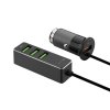 АЗУ 1 USB + 3 USB для пассажиров, QC 3.0, 7А, алюминий, графит, Deppa