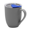Кружка с крышкой Velvet Duo, софт-тач, тёмно-серая/синяя Кружка с крышкой Velvet Duo, софт-тач, тёмно-серая/синяя