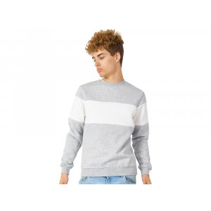 Свитшот блокинг Edinburgh, серый меланж/белый, мужской Свитшот блокинг Edinburgh, серый меланж/белый, мужской