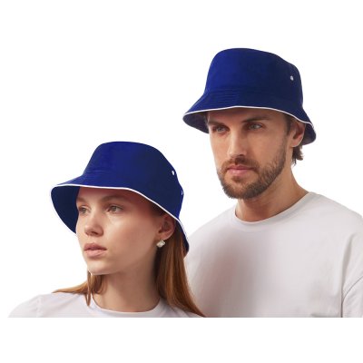 Панама с контрастной окантовкой , классический синий/белый