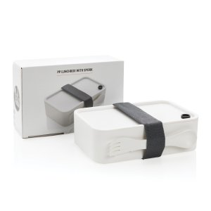 Контейнер для еды со столовым прибором из PP Контейнер для еды со столовым прибором из PP